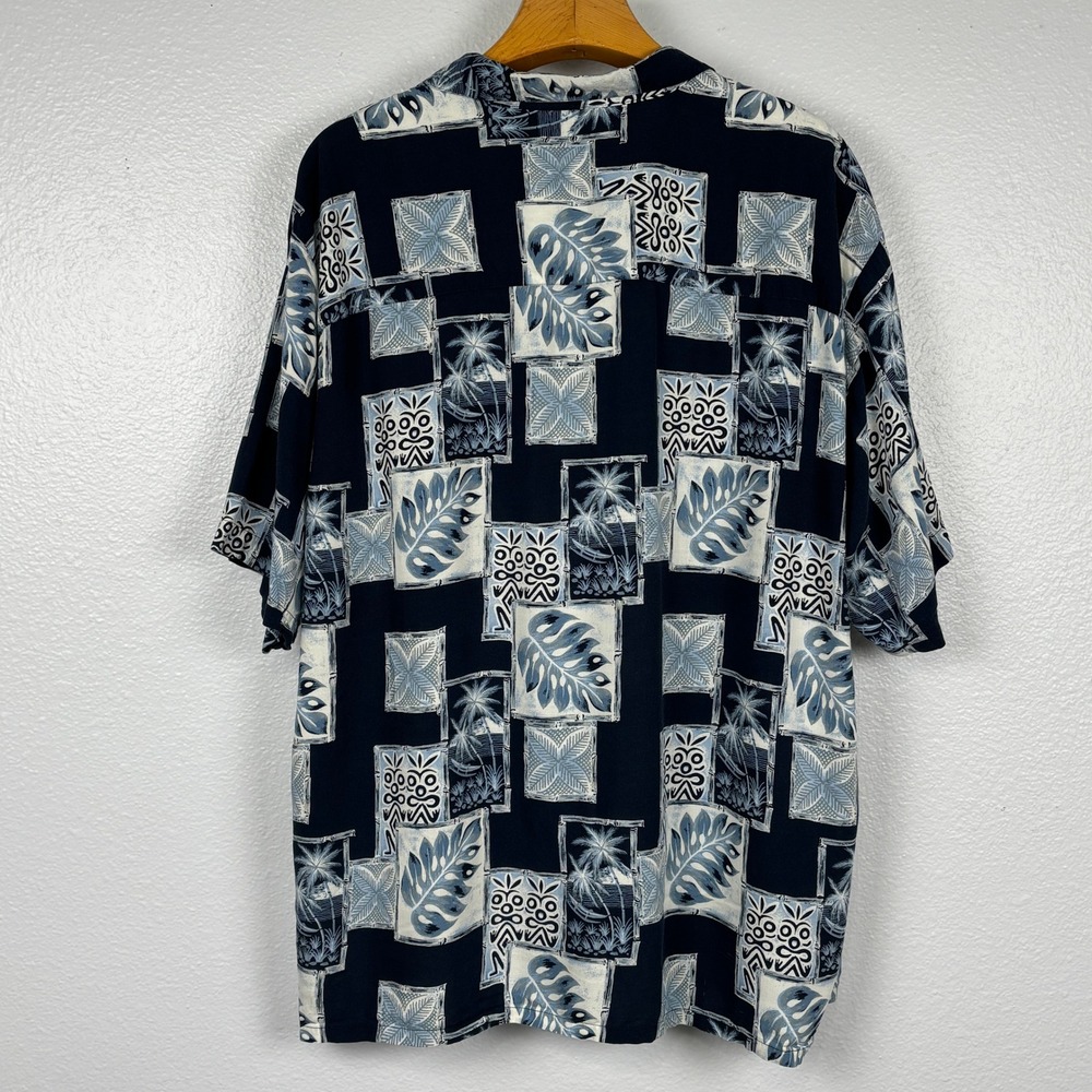Puritan Hawaiian Shirt Mens 2XL Blue Rayon Tropical Camp Aloha Button Up - Picture 3 of 11